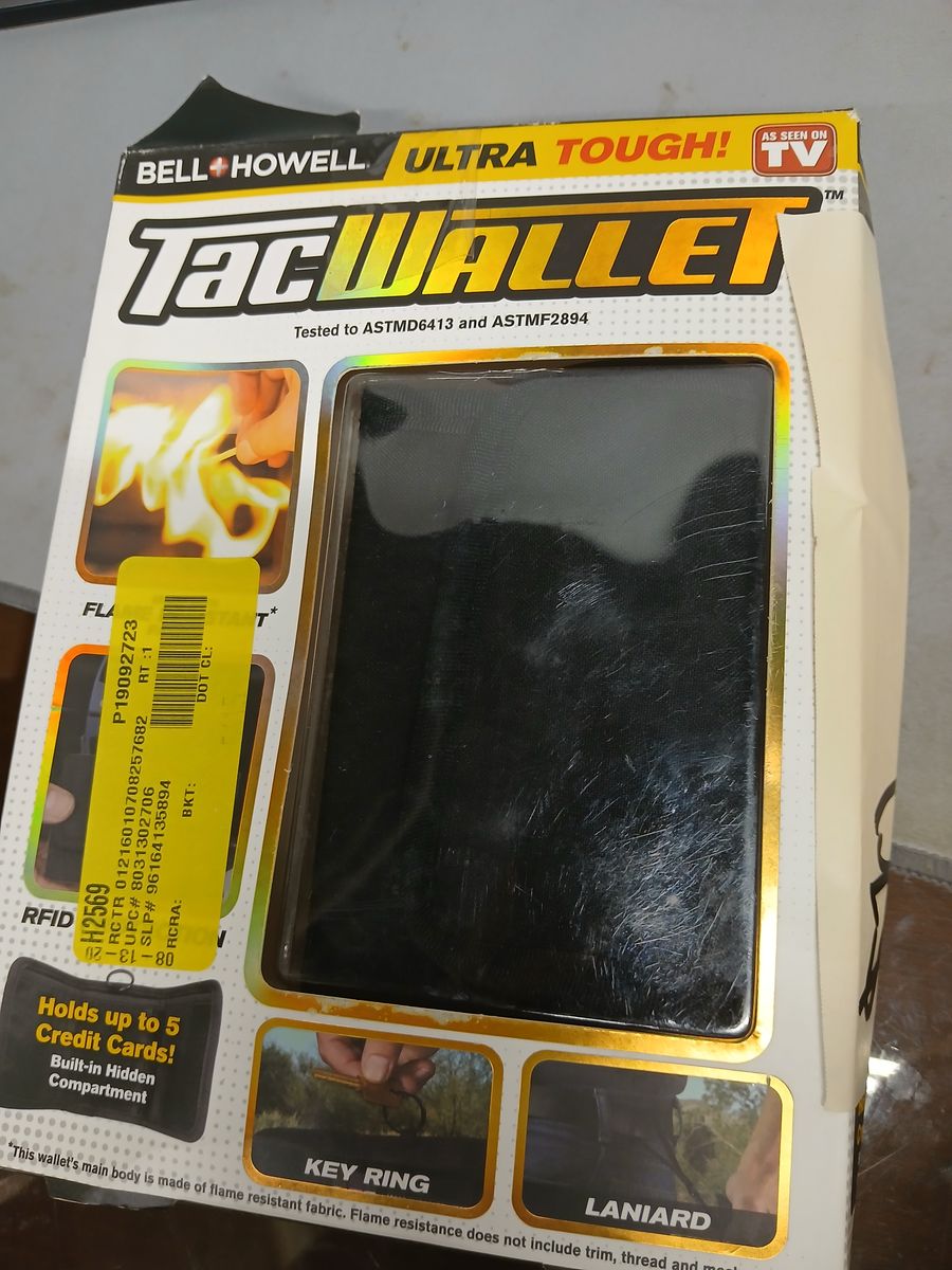 Bell + Howell Tac Wallet Ultra Tough RFID Blocking Wallet - Black- (Section Extras)