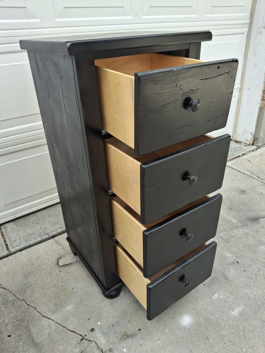 thick wood black lingerie dresser