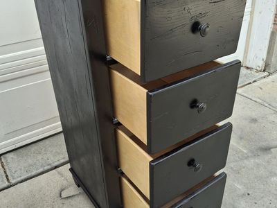 thick wood black lingerie dresser