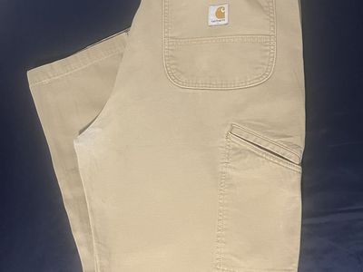 Carhartt Men's Relaxed Fit Canvas Work Pants Tan Size 38x34