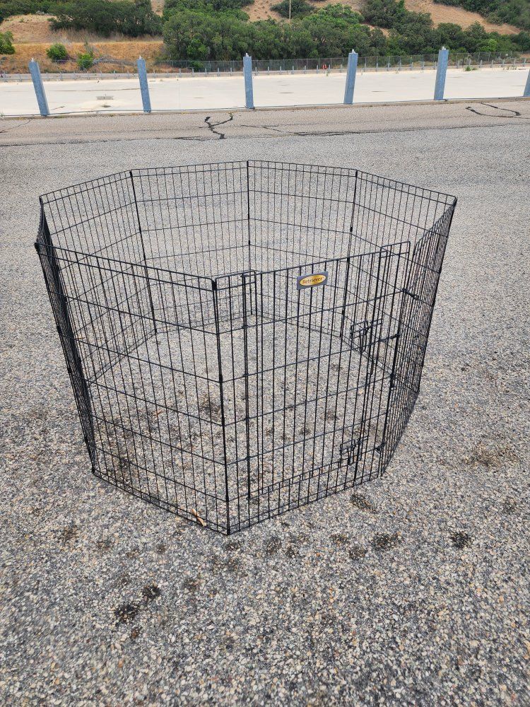 Retriever Black Wire Pet Exercise Pen Playpen Fence Kennel Crate