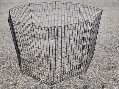 Retriever Black Wire Pet Exercise Pen Playpen Fence Kennel Crate