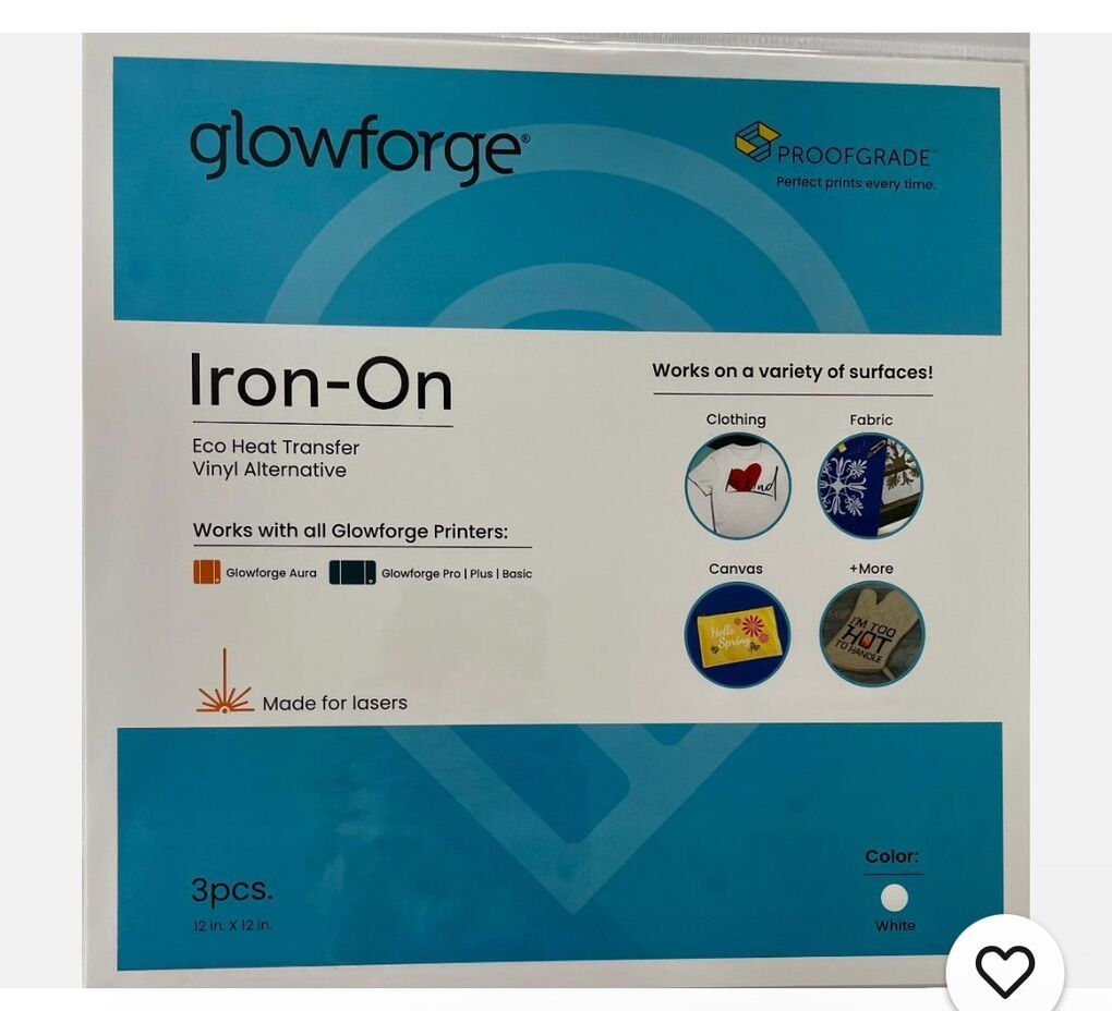 GLOWFORGE IRON-ON ECO HEAT TRANSFER VINYL 12X12
