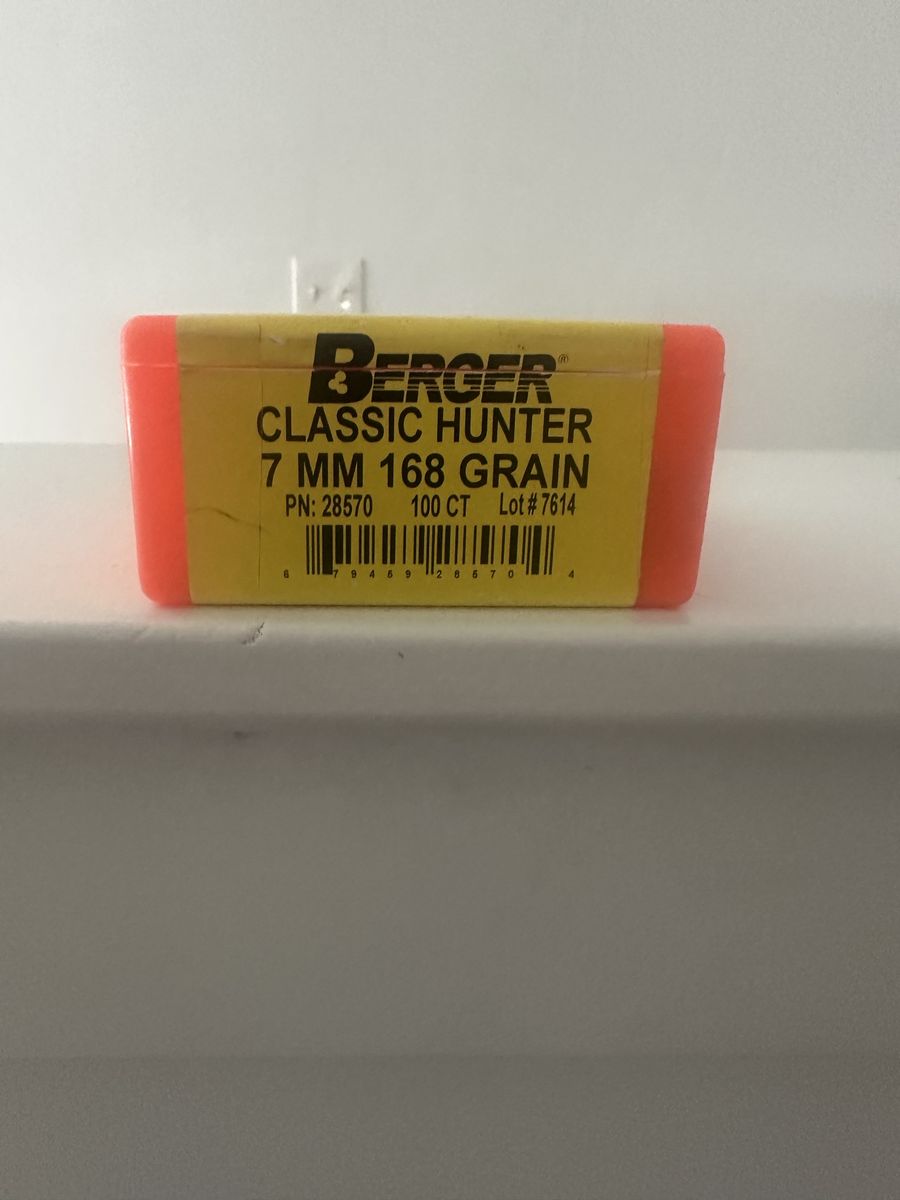 7mm 168 grain Berger classic hunter bullets