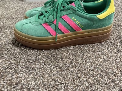 adidas Originals Gazelle Bold Women's Sneakers Size 8.5 Green Pink