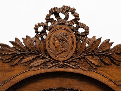 Antique French Louis XVI Revival Walnut Bed c.1880–1900 • Complete • Original Rails & Hardware