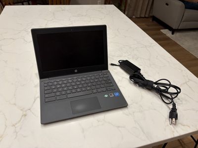 HP Chromebook 11-Inch Laptop with Power Adapter - Dark Gray