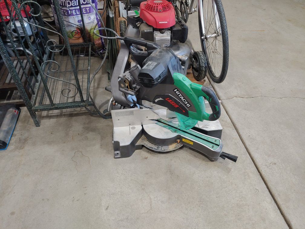 Like New Hitachi Miter Saw with Dual Bevel Sliding Compound With Laser 12"