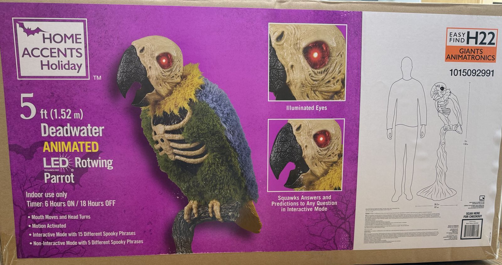 Home Depot Halloween 5ft Deadwater Rotwing Parrot 2026