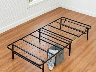 NEW Black Metal Twin Folding Platform Bed Frame 14-Inch High