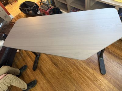 Gray Computer Desk - 63" x 31.5" x 32" - Excellent Condition