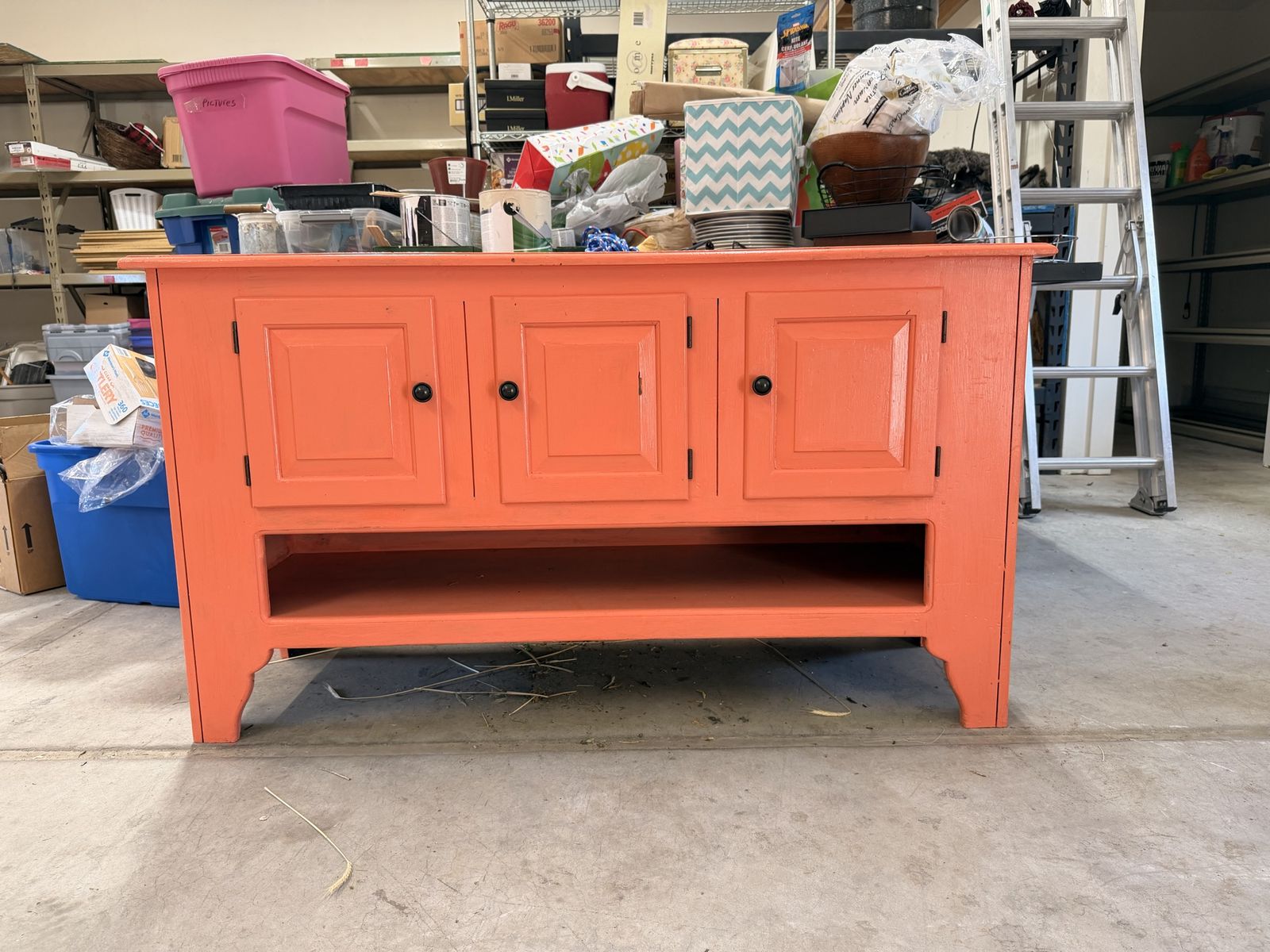 Hardwood Coral Cabinet/ Storage/ TV Stand