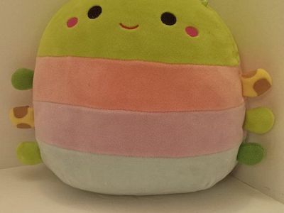 Official 8" Rutabaga the Caterpillar Squishmallow Plush (Pastel Striped)