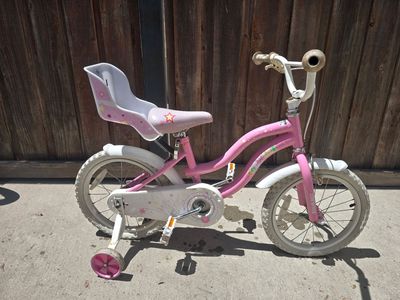 COEWSKE Little Princess Girls Bike 14" – Pink Toddler Bicycle with Doll Seat & Training Wheels