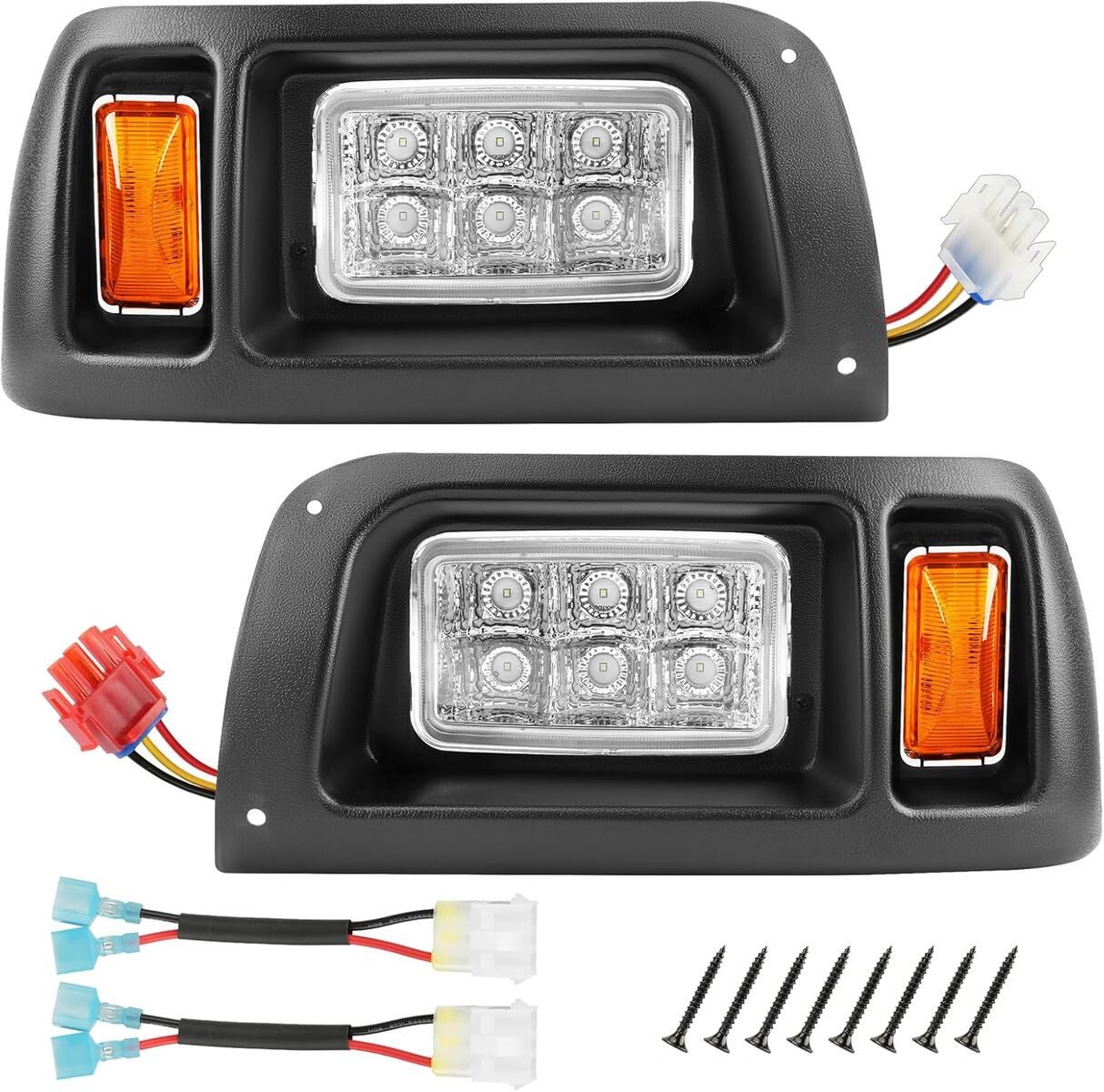 Drive-up Club Car DS Headlights Kit, Golf Cart LED Head Light with Adapter Wire for Club Car DS 1993-up