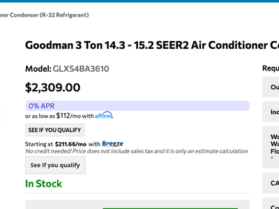 Goodman 3 Ton 14.3 - 15.2 SEER2 Air Conditioner Condenser (R-32 Refrigerant)