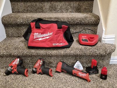 Milwaukee M12 FUEL Cordless Power Tool Combo Kit - Drill, Driver, Oscillating Tool, Charger, Bag