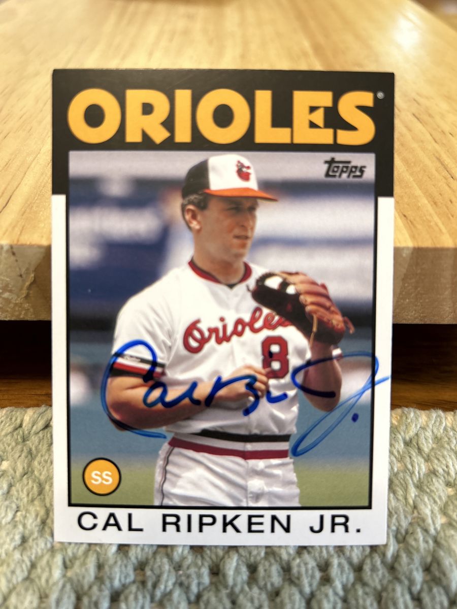 Cal Ripken Jr Topps Autograph Hand Signed Baltimore Orioles MLB Baseball Card Auto “Mr Iron Man”