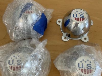 Set of 4 Chrome U.S. Wheels Center Caps - Unused