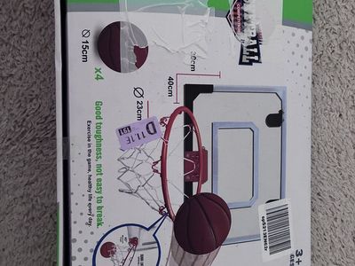 Mini basketball hoop mount w/ball