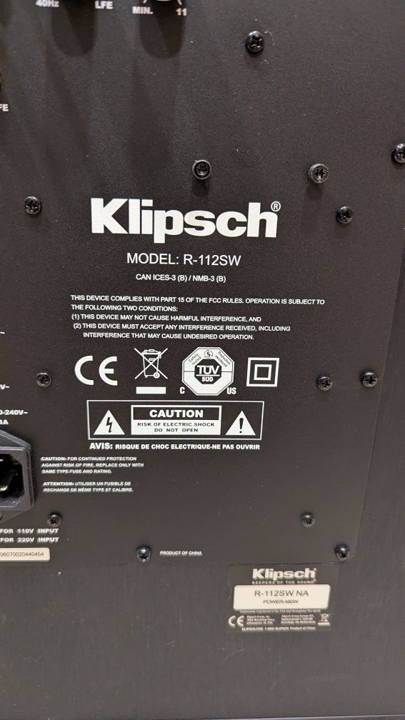 Klipsch subwoofer for parts