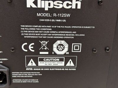 Klipsch subwoofer for parts