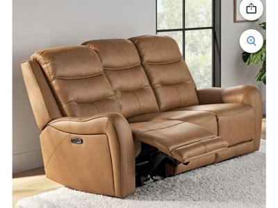 Member's Mark Cooper Power Reclining Leather Sofa with Power Headrest & USB Port - New in Box