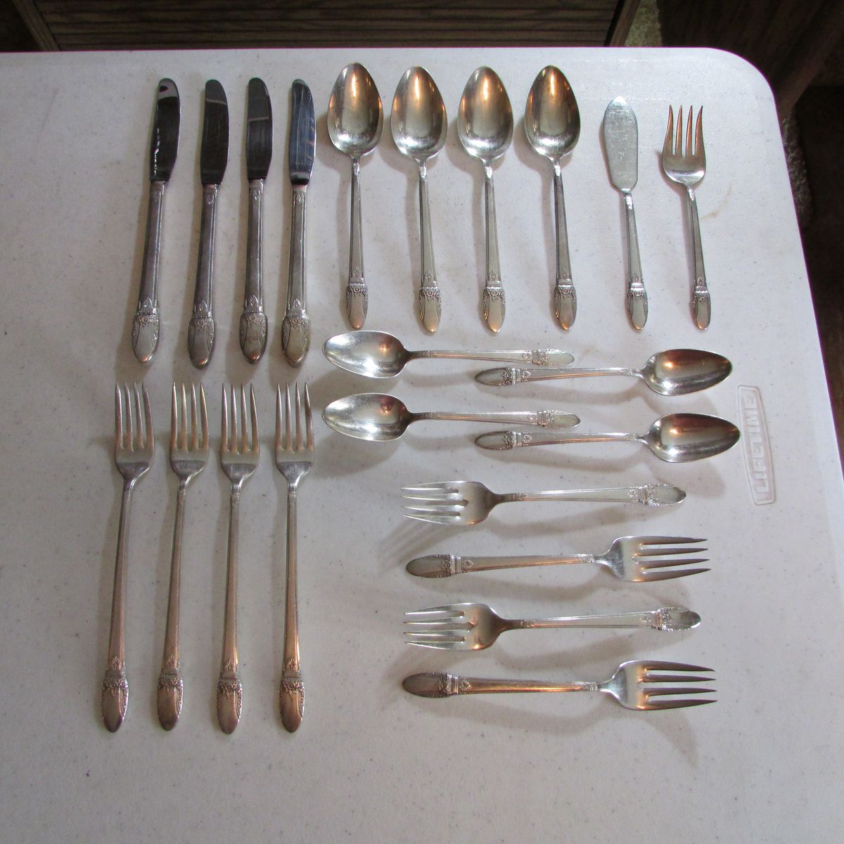 VTG 1847 Rogers Bros. First Love Silverplate Setting for 4