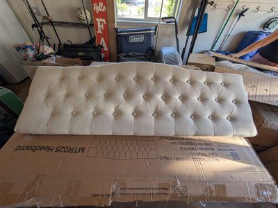 Queen Size Tufted Beige Upholstered Headboard - New in Box