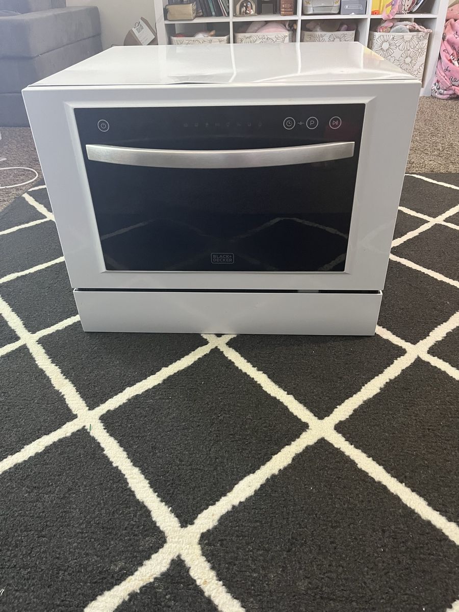 BLACK+DECKER BCD6W Portable Compact Countertop Dishwasher, White, Excellent Condition