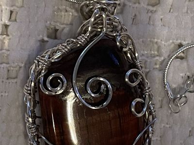 Handcrafted Wire-Wrapped Red Jasper Pendant Necklace
