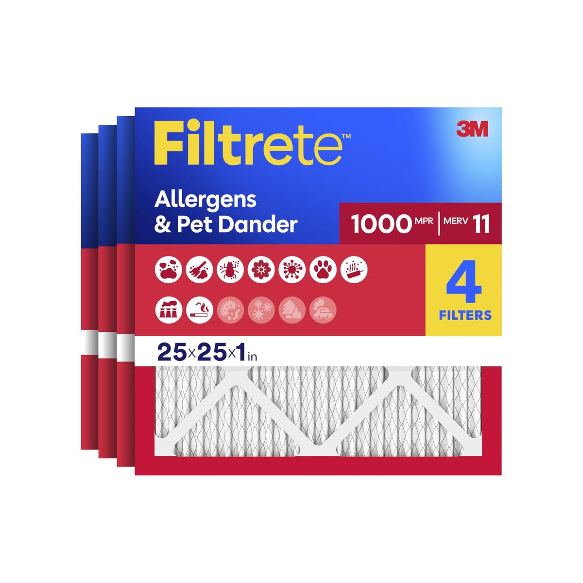 Furnace Air Filter, 25"x 25" x 1"