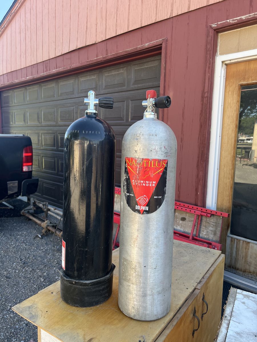 Scuba tanks $100 for one $150 for both