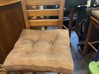 Four solid wood bar stools