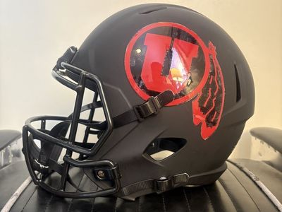Utah Utes custom FS replica Speed Riddell Matte Black Football Helmet.