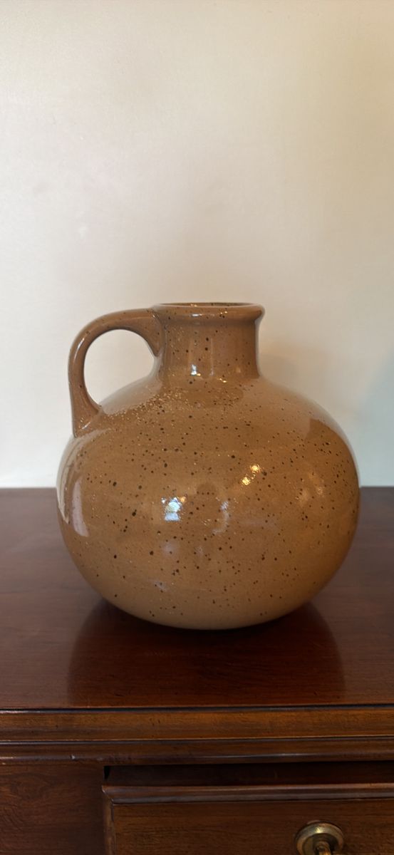 Threshold Studio McGee Brown Speckled Stoneware Jug Vase with Handle
