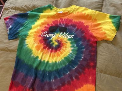 Rainbow Tie-Dye Camp Shirt Adult M