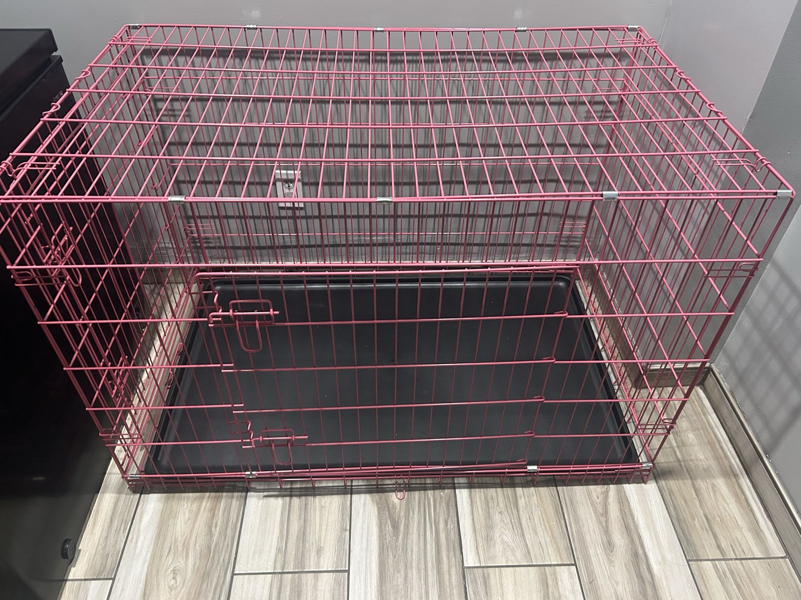 48-inch Large Dog Crate – Double Door, Pink