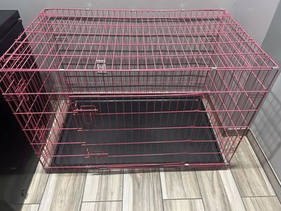 48-inch Large Dog Crate – Double Door, Pink