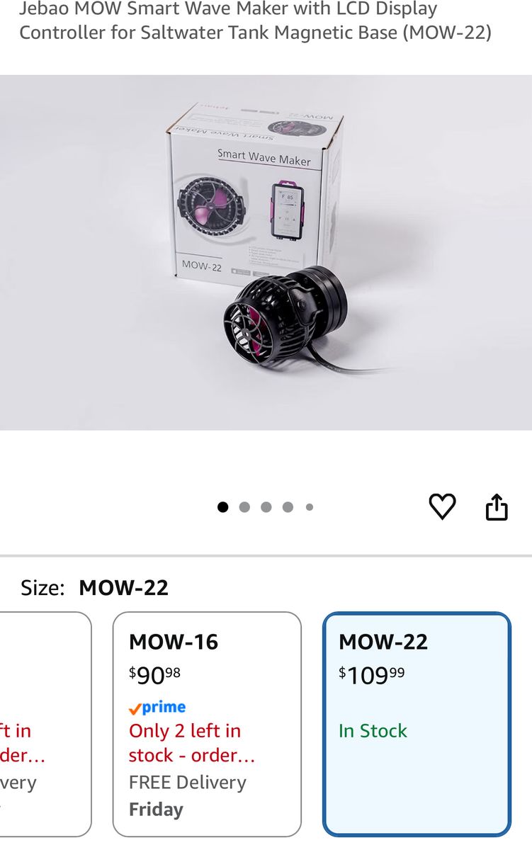 Jebao MOW-22 Smart Wave Maker Flow Pump with Controller for Marine Reef Aquarium - Used