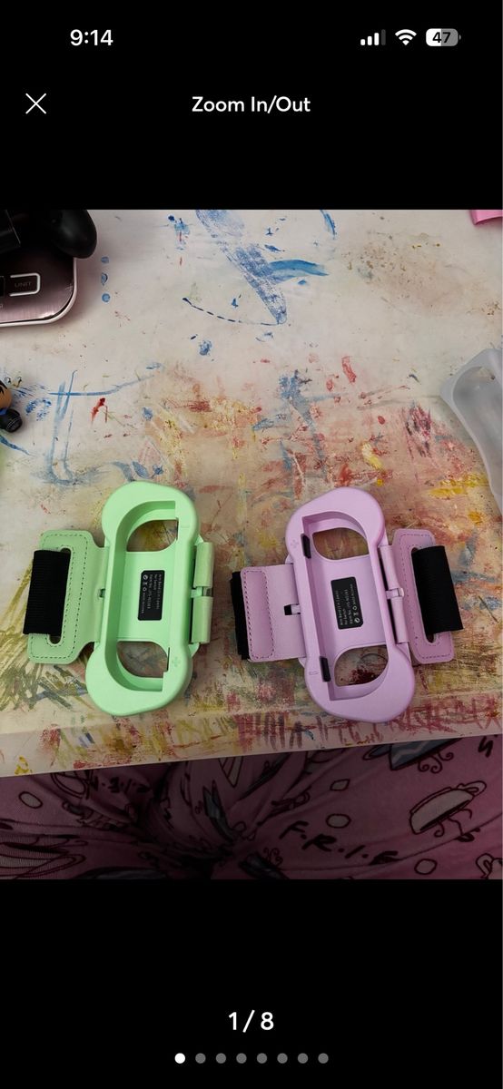 Unbranded Nintendo Switch Joy-Con Armbands (Pink & Green) - 2-Pack for Just Dance