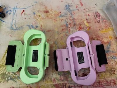 Unbranded Nintendo Switch Joy-Con Armbands (Pink & Green) - 2-Pack for Just Dance