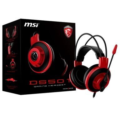 MSI DS501 Gaming Headset Corded Red and Black with Mic