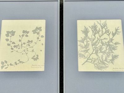 Stunning Vintage Minnetonka Mills Designs, hand screen printed floral tapestries, framed tapestry