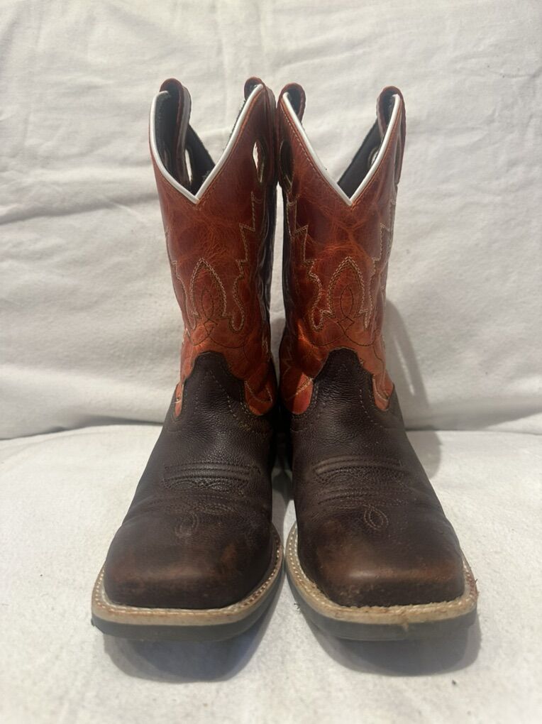 Smoky Mtn Youth 1.5 Brown/Orange Leather Boots