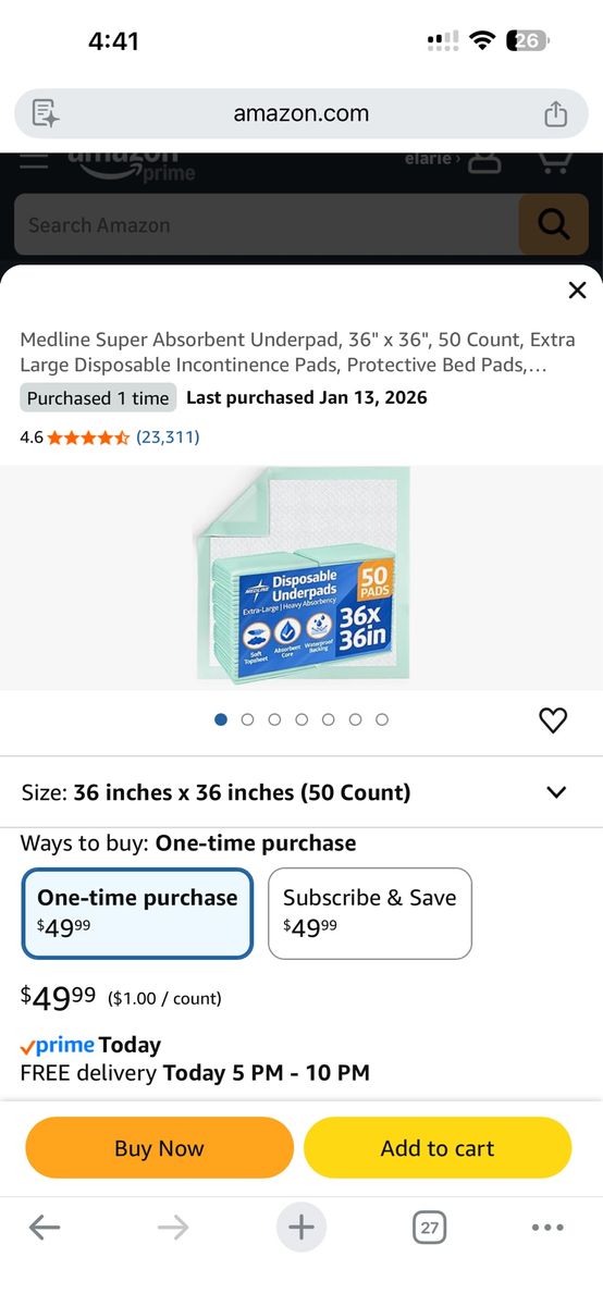 Medline Super Absorbent Underpads 36"x 36"
