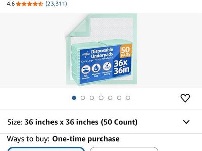 Medline Super Absorbent Underpads 36"x 36"