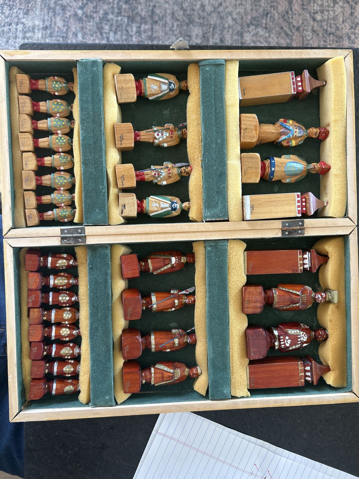 Hand crafted chess set