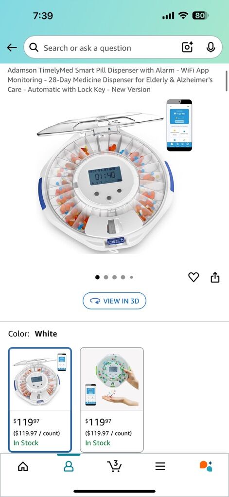 Smart Pill Dispenser w/Alarm