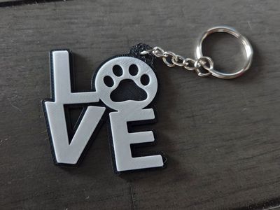 dog keychain cute love dog paw pet